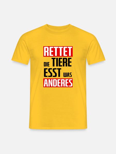 Rettet die Tiere esst was anderes - Männer T-Shirt - Gelb