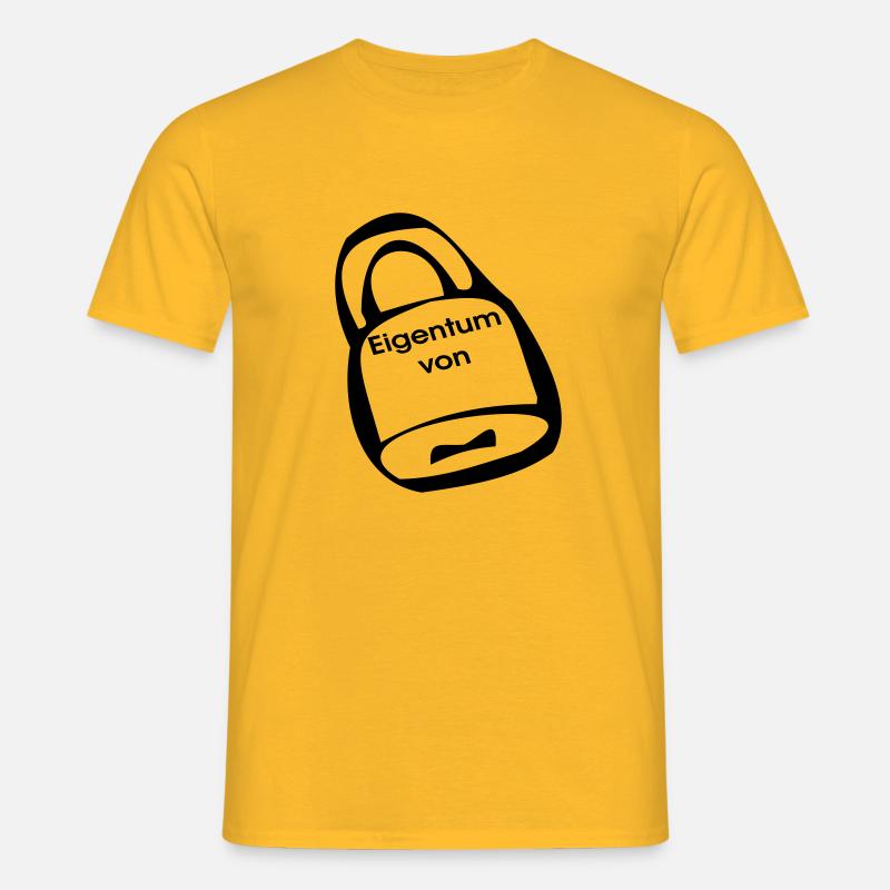 Vorhängeschloss Eigentum - Männer T-Shirt - Gelb