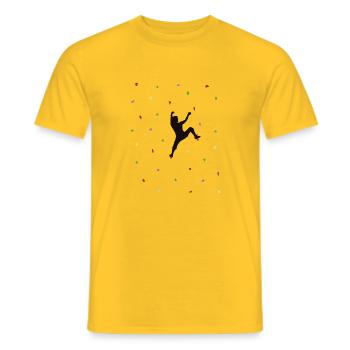 Bouldern Climbing Klettern - Männer T-Shirt - Gelb - Vorne - AI Model Male 178 dark (178cm)