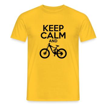 Keep Calm and Bike Downhill Fahrrad Fully - Männer T-Shirt - Gelb - Vorne - AI Model Male 178 dark (178cm)
