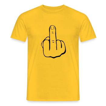 Mittelfinge - Fuck You - Männer T-Shirt - Gelb - Vorne - AI Model Male 178 dark (178cm)