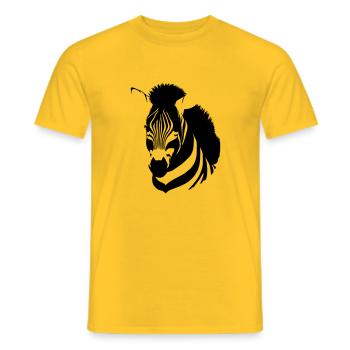 Fun Zebra Cartoon Nature Animal Safari Vector 7 - Men's T-Shirt - yellow - Front - AI Model Male 178 dark (178cm)