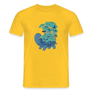 T-shirt mythique de tortue d’eau élémentaire - T-shirt homme - jaune - Devant - AI Model Male 178 dark (178cm)