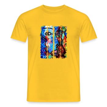 art digitalart graphicdesign vectoriel art graphiques - T-shirt homme - jaune - Devant - AI Model Male 178 dark (178cm)