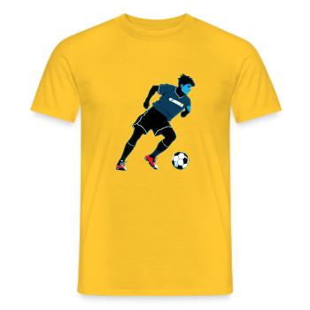 fussball - Männer T-Shirt - Gelb - Vorne - AI Model Male 178 dark (178cm)