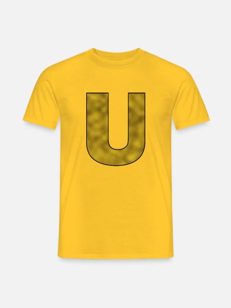 Letter U Gold - Men's T-Shirt - yellow