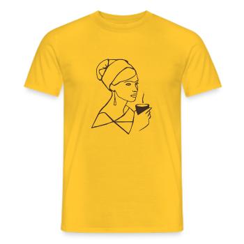 Kaffee-Love - Männer T-Shirt - Gelb - Vorne - AI Model Male 178 dark (178cm)