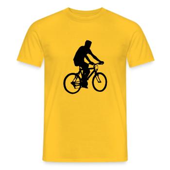 bicycle mountain bike cyclist mountain bike - Men's T-Shirt - yellow - Front - AI Model Male 178 dark (178cm)