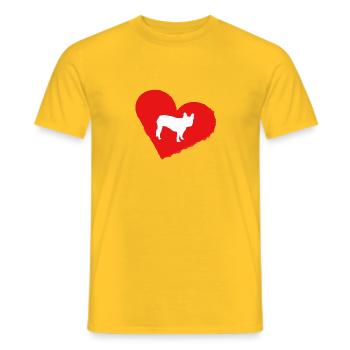 Frenchie, Bully, Français Bulldog, Cadeau - T-shirt homme - jaune - Devant - AI Model Male 178 dark (178cm)