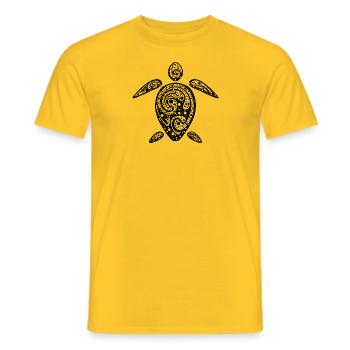 tortue de mer - T-shirt homme - jaune - Devant - AI Model Male 178 dark (178cm)