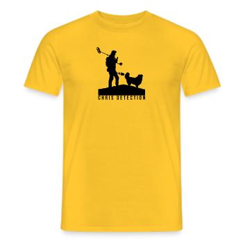 CHRIS DÉTECTION BLACK - T-shirt homme - jaune - Devant - AI Model Male 178 dark (178cm)