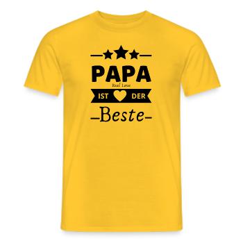 PAPA IST DER BESTE - Männer T-Shirt - Gelb - Vorne - AI Model Male 178 dark (178cm)