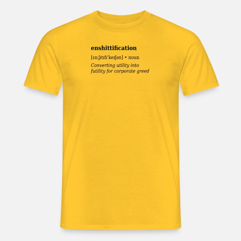Enshittification Definition - Männer T-Shirt - Gelb