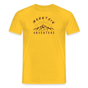 Aventure en montagne - T-shirt homme - jaune - Devant - AI Model Male 178 dark (178cm)