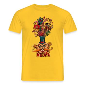 le cirque - T-shirt homme - jaune - Devant - AI Model Male 178 dark (178cm)