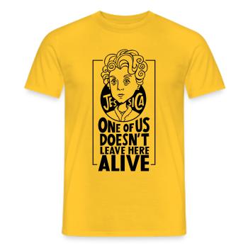 Jessica Fletcher. Version noire - T-shirt homme - jaune - Devant - AI Model Male 178 dark (178cm)