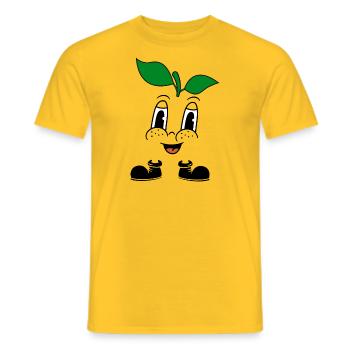 Lemon Face Funny Fruit Fruit Summer Costume - Men's T-Shirt - yellow - Front - AI Model Male 178 dark (178cm)