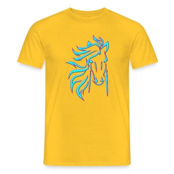 Blue Horse - Männer T-Shirt - Gelb - Vorne - AI Model Male 178 dark (178cm)