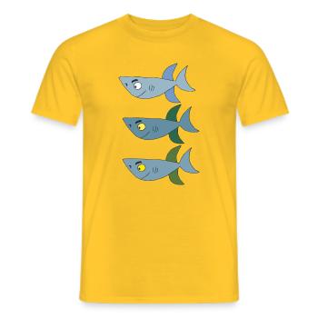 requins 3 frères - T-shirt homme - jaune - Devant - AI Model Male 178 dark (178cm)