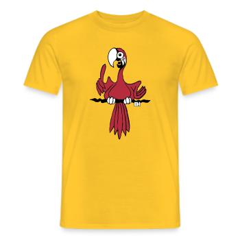 Lebendige Papageienillustration für Bekleidung - Männer T-Shirt - Gelb - Vorne - AI Model Male 178 dark (178cm)