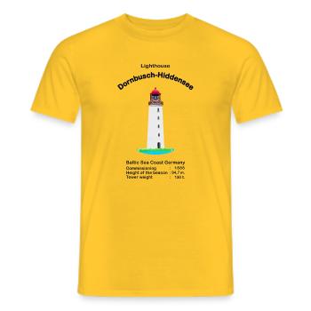Leuchtturm Dornbusch-Hiddensee, Ostsee Deutschland - Männer T-Shirt - Gelb - Vorne - AI Model Male 178 dark (178cm)