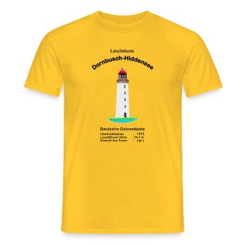 Leuchtturm Dornbusch, Insel Hiddensee, Ostsee - Männer T-Shirt - Gelb - Vorne - AI Model Male 178 dark (178cm)