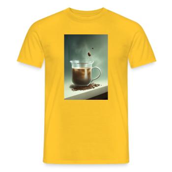 Coffee, coffee beans - Men's T-Shirt - yellow - Front - AI Model Male 178 dark (178cm)