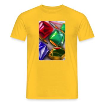 Pierres précieuses - T-shirt homme - jaune - Devant - AI Model Male 178 dark (178cm)