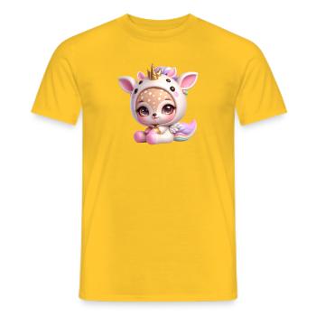 Pastellunicorn mit Flügeln - Männer T-Shirt - Gelb - Vorne - AI Model Male 178 dark (178cm)
