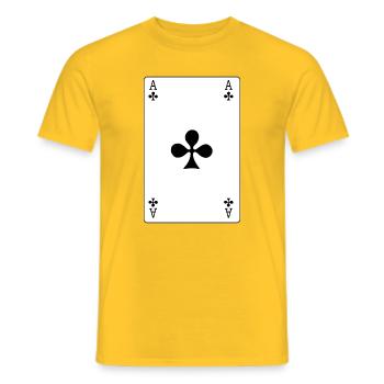 Playing card Ace of Clubs - Men's T-Shirt - yellow - Front - AI Model Male 178 dark (178cm)