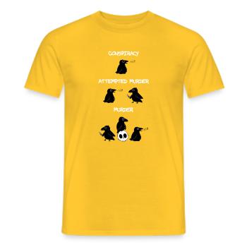 Complot - Tentative de meurtre - Meurtre - T-shirt homme - jaune - Devant - AI Model Male 178 dark (178cm)