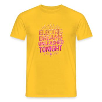 Electric Dreams - Reves Electriques - Men's T-Shirt - yellow - Front - AI Model Male 178 dark (178cm)