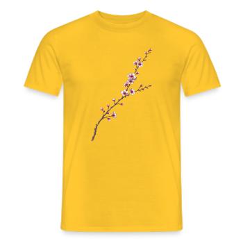 Fleur de cerisier - T-shirt homme - jaune - Devant - AI Model Male 178 dark (178cm)