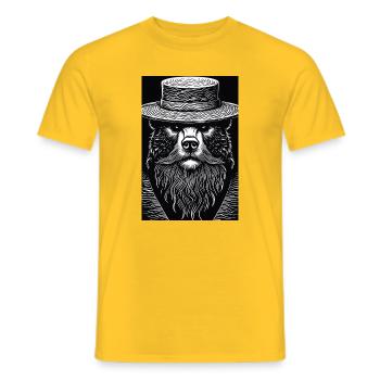 The Silent Grizzly - Men's T-Shirt - yellow - Front - AI Model Male 178 dark (178cm)