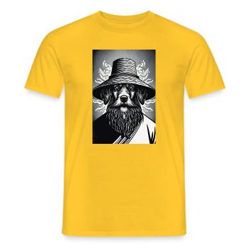 The Watchful Hound - Men's T-Shirt - yellow - Front - AI Model Male 178 dark (178cm)