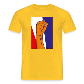 Fighting Spirit Fist Illustration - Men's T-Shirt - yellow - Front - AI Model Male 178 dark (178cm)