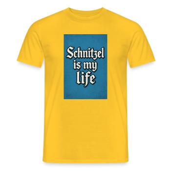 Schnitzel is my life lettering - Men's T-Shirt - yellow - Front - AI Model Male 178 dark (178cm)