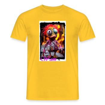 Poupée monstre vintage colorée - T-shirt homme - jaune - Devant - AI Model Male 178 dark (178cm)