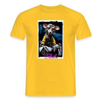 Poupée Punk Futuriste Rat Garage - T-shirt homme - jaune - Devant - AI Model Male 178 dark (178cm)