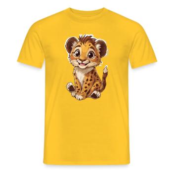 Lion - T-shirt homme - jaune - Devant - AI Model Male 178 dark (178cm)