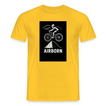 Airborn MTB Peak Jump - Männer T-Shirt - Gelb - Vorne - AI Model Male 178 dark (178cm)