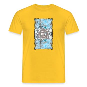 Ibiza island in the sunshine - Men's T-Shirt - yellow - Front - AI Model Male 178 dark (178cm)