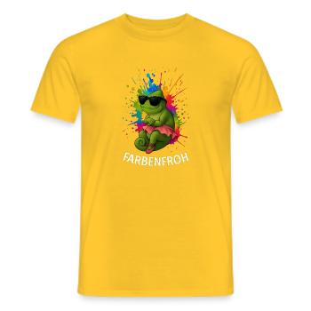 Grenouille colorée avec spectre - T-shirt homme - jaune - Devant - AI Model Male 178 dark (178cm)