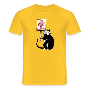 No Human Being is Illegal - Men's T-Shirt - yellow - Front - AI Model Male 178 dark (178cm)
