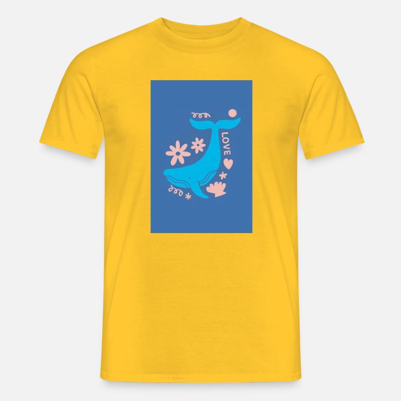 Walschwanz Blumige Liebe - Männer T-Shirt - Gelb