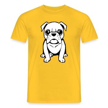 Bulldogs Dogs T-shirt Cadeau - T-shirt homme - jaune - Devant - AI Model Male 178 dark (178cm)