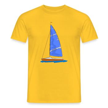 Sailboat blue sail - Men's T-Shirt - yellow - Front - AI Model Male 178 dark (178cm)