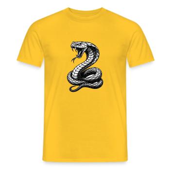 Snake Curvature Black and White Tattoo - Men's T-Shirt - yellow - Front - AI Model Male 178 dark (178cm)