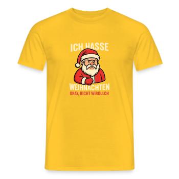 Ich hasse Weihnachten Santa - Männer T-Shirt - Gelb - Vorne - AI Model Male 178 dark (178cm)