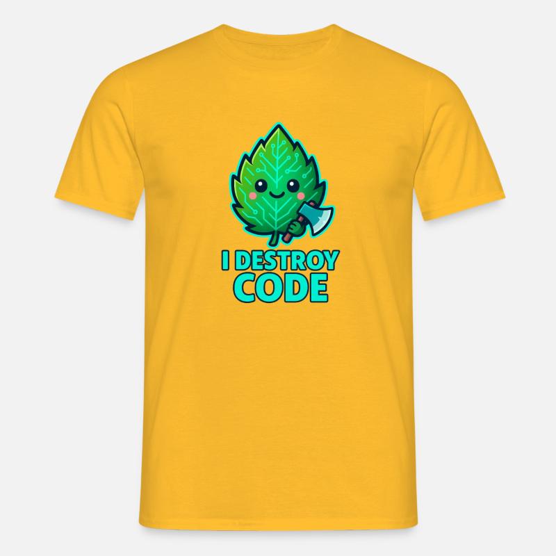 Grünes Blatt Code-Krieger - Männer T-Shirt - Gelb